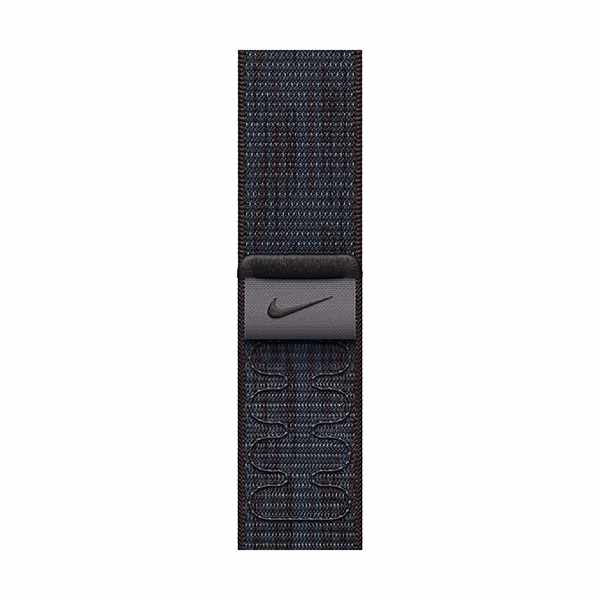 Apple 46mm Nike Sport Loop, Black/Blue