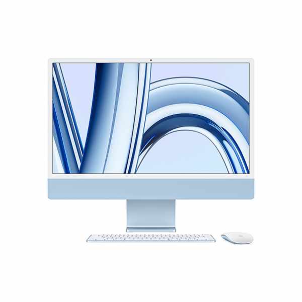 24-inch iMac with Retina 4.5K display:Apple M3 Chip with 8-core GPU, 8GB RAM, 256GB, 2 Port, Blue