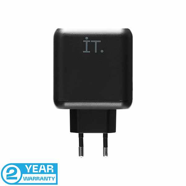 IT Plug IT 65 GaN Charger 65W - Black (for HP, Macbook, Nintendo Switch, etc)