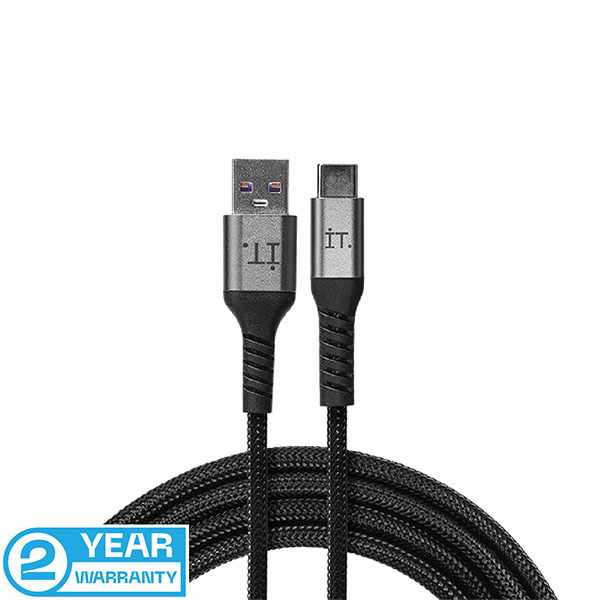 IT Power Connector USB A to USB C Cable 1,2 m - Black