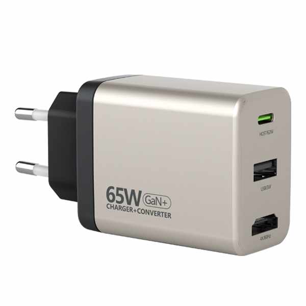 Micropack MWC-265H Wall Charger 65W Gan With HDMI and Converter - Titanium