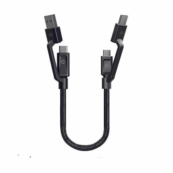 Mazer Duratek Ii Usb-A/C To Micro/Usb-C 18Cm - Black
